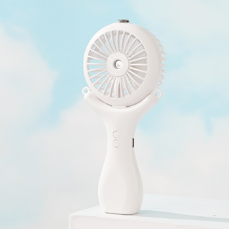 Batterie de 500 mAh 2 heures de charge 3 vitesses de vent 148g Poids léger Halterneck Bureau Portable 3 en 1 Nano Spray Fan