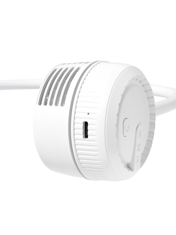 Vent doux en trois niveaux 360 degrés Flux d'air tuyau universel 1000mAh Batterie TYPE-C Chargement Ventilateurs portables en blanc et vert menthe