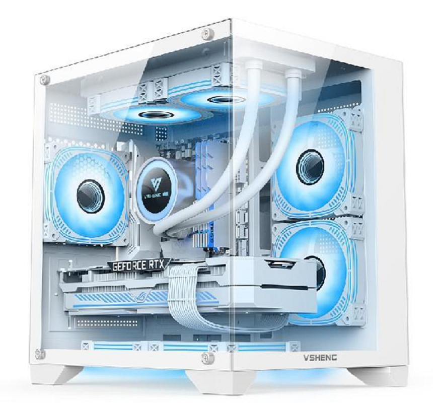 L'éclairage RVB prend en charge le micro-ATX / mini-ITX Adapte les GPU de 330 mm 4 fentes et refroidisseurs de CPU de 170 mm 6 montures de ventilateur