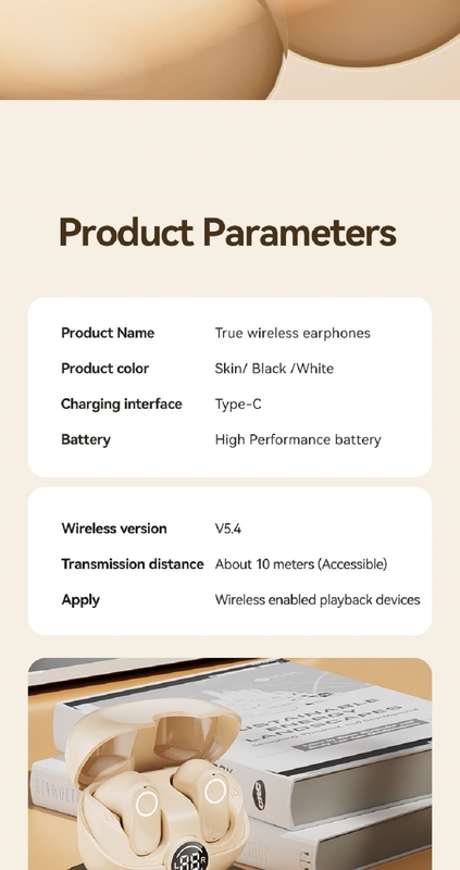 Écouteurs Bluetooth Écouteurs 5.4 4-5 Heures Par Charge 600mAh Étui 4.8g 2.8×2.5×1.8cm Optimisé Mic Dynamique Couleurs
