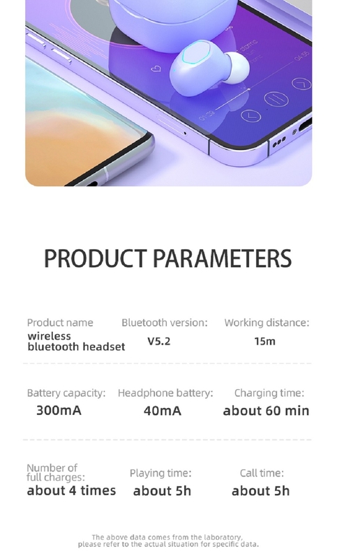 Bluetooth 5.2 TWS écouteur imperméable à l'eau annulation automatique du bruit Type-c Charge rapide 5 heures Durée de vie de la batterie F10 pilote dynamique