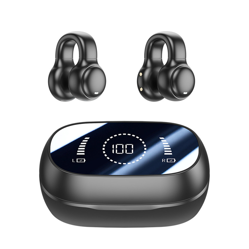 Bluetooth 5.3 écouteur Design de l'oreille entièrement ouverte 9D jeu de son surround Audio-synchronisation affichage numérique HIFI 1,5H Chargement 6H Single Playback