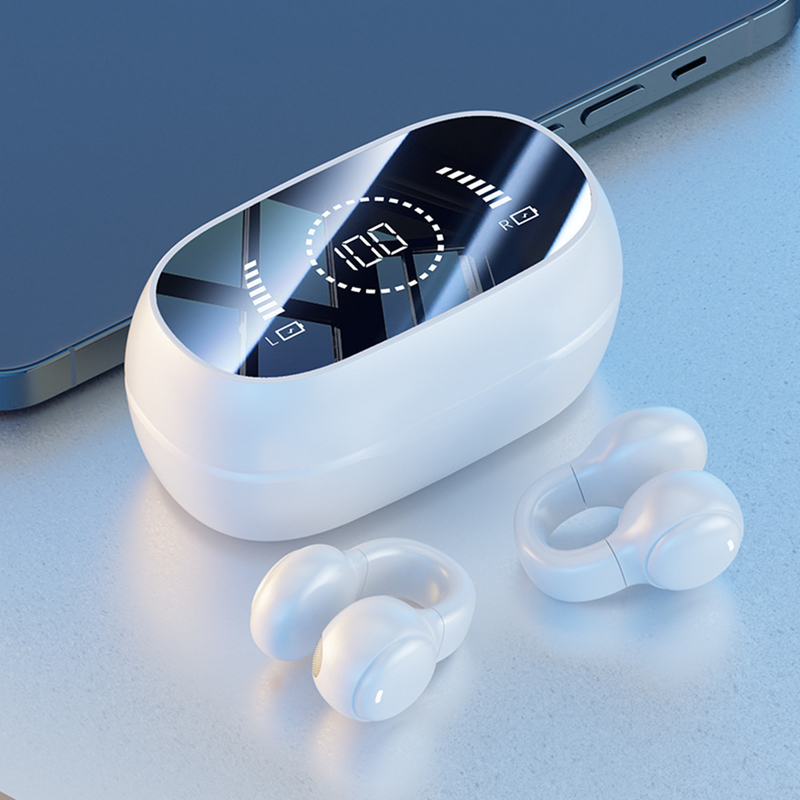 Bluetooth 5.3 écouteur Design de l'oreille entièrement ouverte 9D jeu de son surround Audio-synchronisation affichage numérique HIFI 1,5H Chargement 6H Single Playback