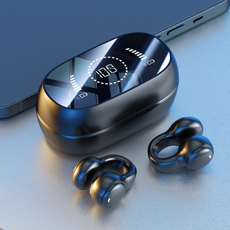 Bluetooth 5.3 écouteur Design de l'oreille entièrement ouverte 9D jeu de son surround Audio-synchronisation affichage numérique HIFI 1,5H Chargement 6H Single Playback