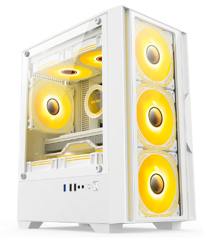 Compatible avec les cartes mères M-ATX/ITX Installation en double mode 5 ventilateurs Layout Panorama éclairage latéral