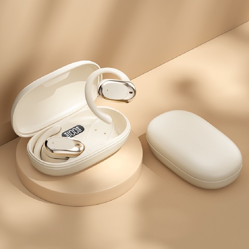 90° Crochets d'oreille réglables Écouteurs Bluetooth Écouteurs F14.2 Diaphragme biologique ultra-mince, Bluetooth 5.4 Avec support AAC / SBC, conception de sensibilité zéro