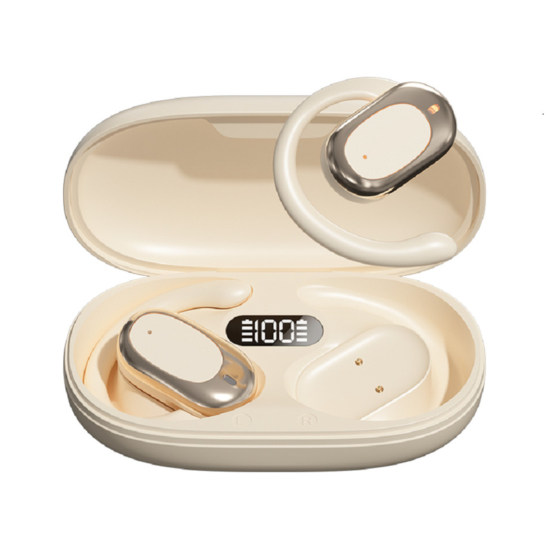 90° Crochets d'oreille réglables Écouteurs Bluetooth Écouteurs F14.2 Diaphragme biologique ultra-mince, Bluetooth 5.4 Avec support AAC / SBC, conception de sensibilité zéro