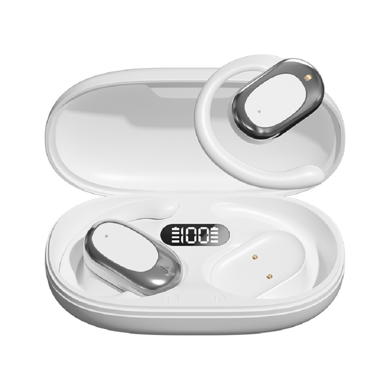 90° Crochets d'oreille réglables Écouteurs Bluetooth Écouteurs F14.2 Diaphragme biologique ultra-mince, Bluetooth 5.4 Avec support AAC / SBC, conception de sensibilité zéro