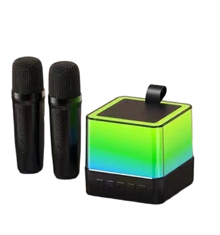 Multicolore LED Mini Cube haut-parleur 89mm Sonore parfait pour les fêtes et le karaoké en noir / blanc / rose