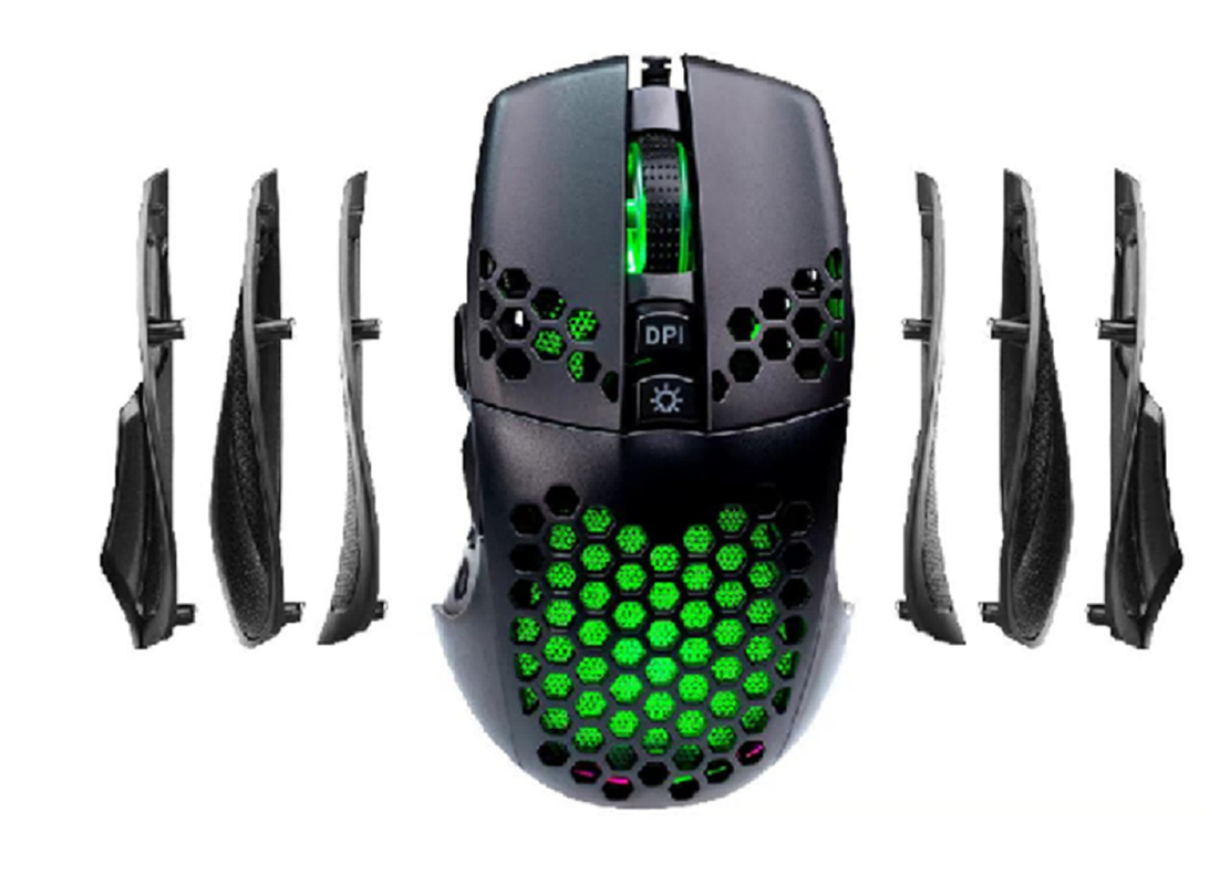 Réglable 8000DPI en 5 niveaux Claviers Souris Combos 58g 128*78*42MM 9D Design ergonomique 8M Micro Mouvements Éclairage RVB pour les joueurs FPS et MMORPG