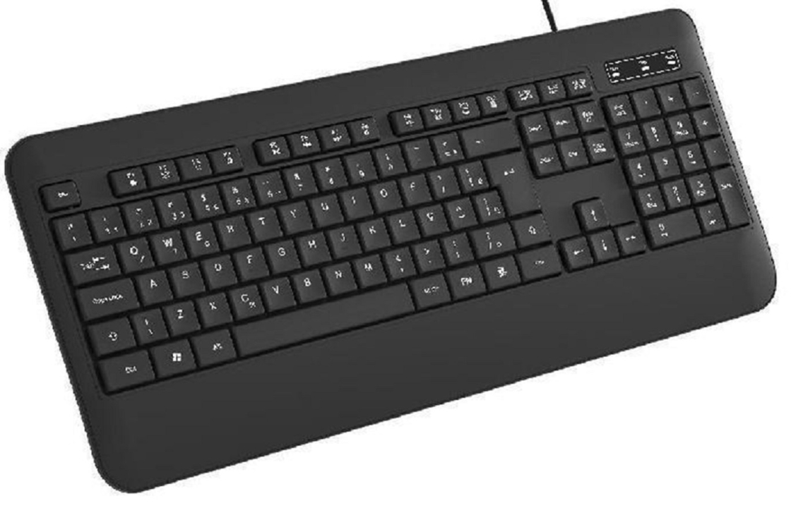 ETEK 104 clavier de bureau imperméable à l'eau avec des touches de film de carbone HIPS Matériau câble tressé de 1,2 mètre Prend en charge la personnalisation du logo