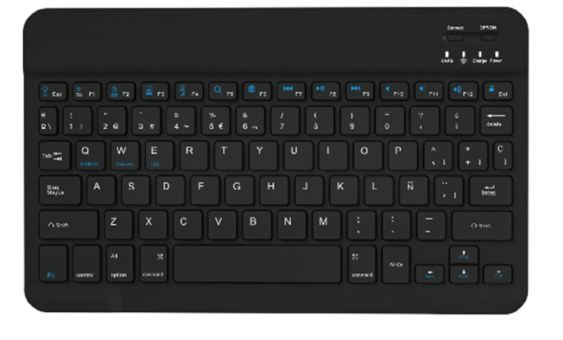 9.7-inch Bluetooth keyboard, multiple color options, 6.4mm thick and 183g lightweight design. Bluetooth 3.0 dual-mode connection