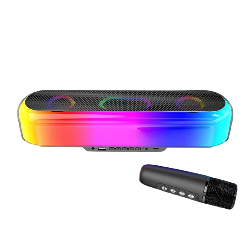10W RMS Power 52mm haut-parleur 1500mAh batterie Prend en charge la carte TF Bluetooth jusqu'à 32GB Radio FM Des lumières LED colorées