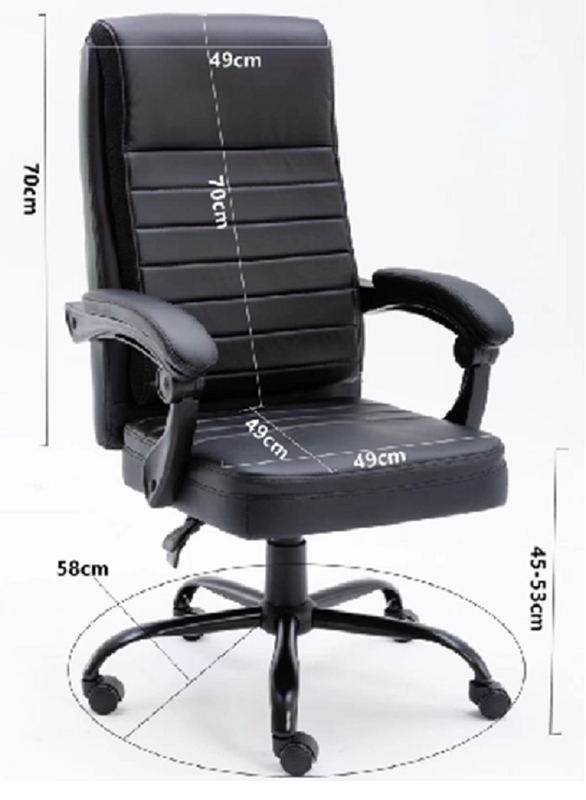 Mécanisme multifonctionnel Chaise de bureau de jeu ergonomique avec accoudoirs en PU à rebond élevé et dossier 320 mm Base en chrome avec roulettes en nylon