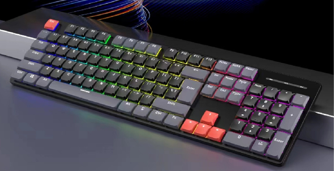 Clavier mécanique ergonomique avec claviers complets TYPE-C Anti-fantôme et amélioré Injection en deux couleurs