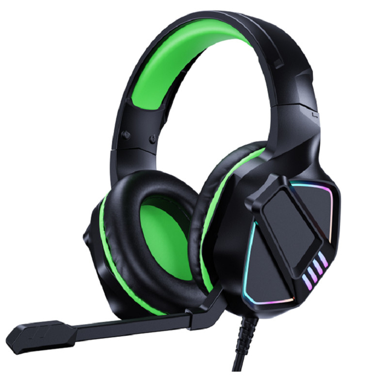 Casque de jeu, haut-parleur Φ50mm, impédance 32Ω, double prise 3,5mm + USB, câble 2m, sensibilité -55dB