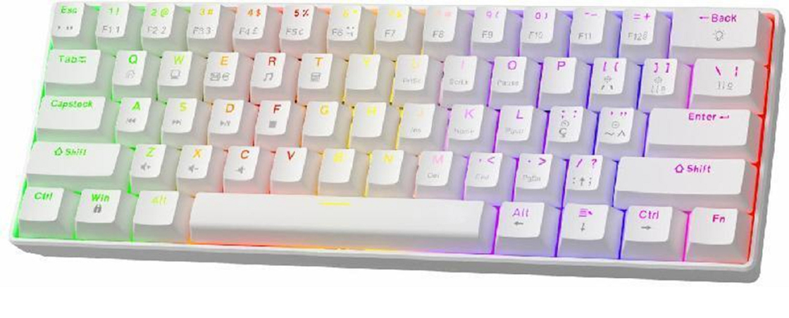 Clavier mécanique compact à 68 touches avec rétroéclairage RVB personnalisable, commutateurs interchangeables à chaud et connectivité USB
