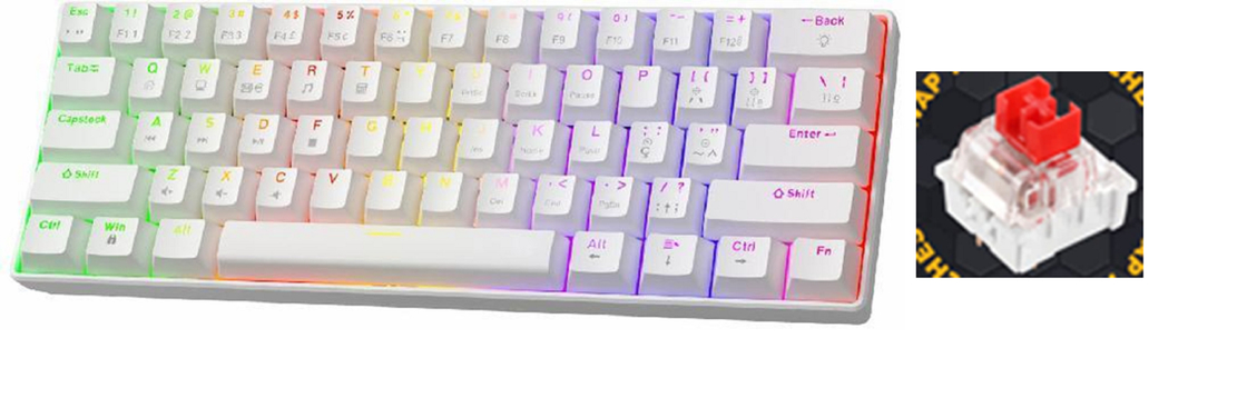 Clavier mécanique compact à 68 touches avec rétroéclairage RVB personnalisable, commutateurs interchangeables à chaud et connectivité USB