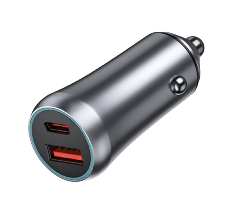 Chargeur de voiture USB-C à deux ports 48W avec PD 20W et QC 18W, Entrée CC 12-24V, ABS+PC ignifuge