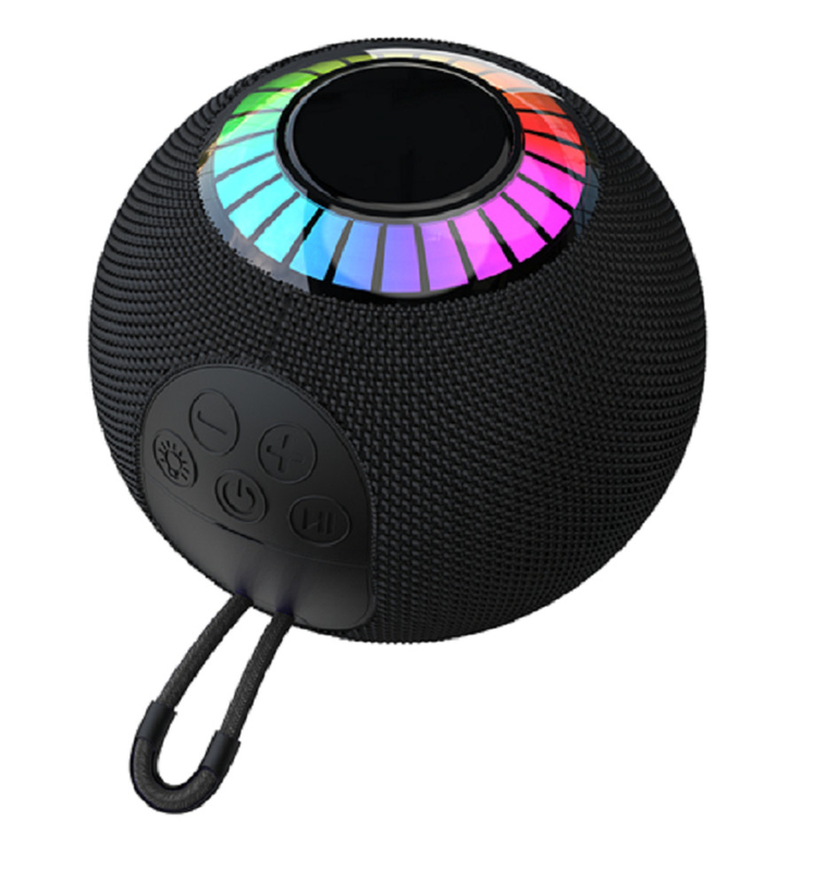 Bluetooth 5.3 haut-parleur portable avec éclairage RVB 1200mAh Batterie de type C Charge jusqu'à 6h Temps de lecture Prend en charge AUX / TF / FM / USB