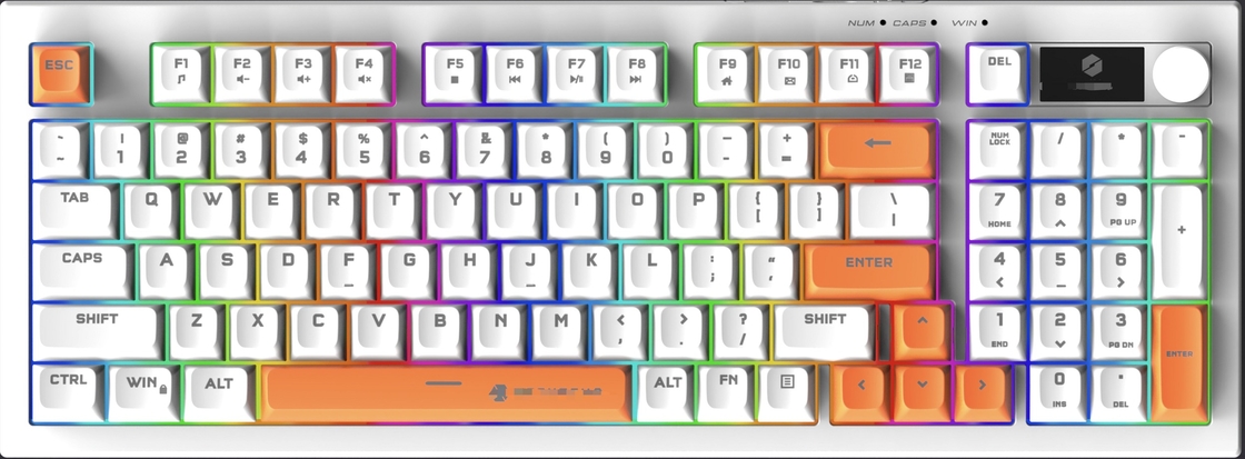Clavier filaire détachable avec plaque de fer + structure ABS, film argenté, prend en charge le basculement entre lumière blanche / RVB