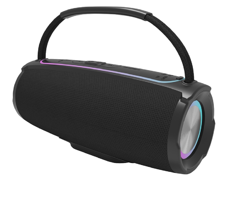 Dual 10W Bluetooth 5.3 haut-parleur 2600mAh Design de poignée RGB Light & 4-Mode Playback AUX TF FM Unité flash USB