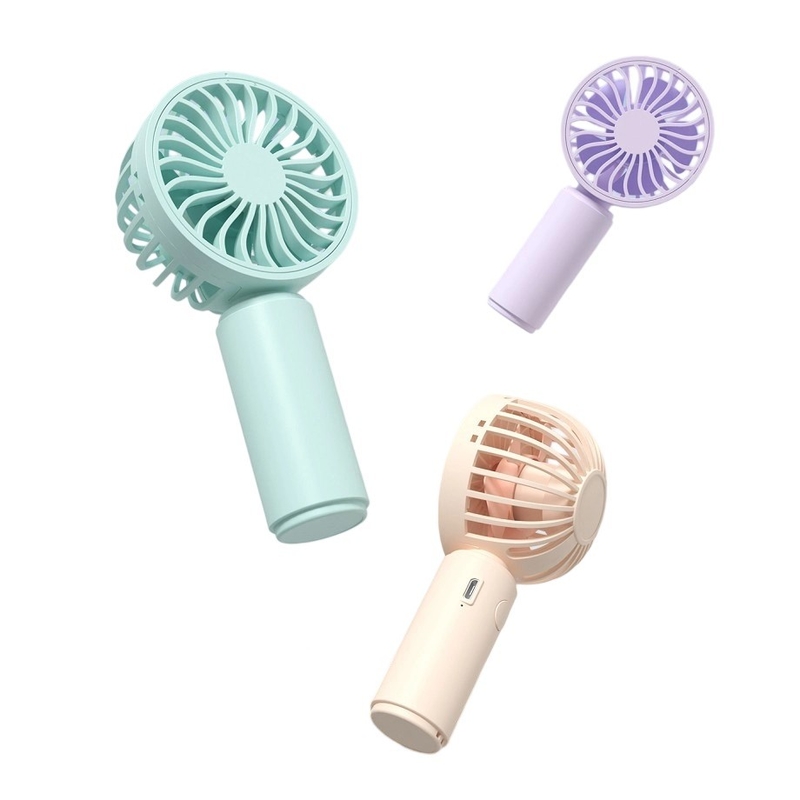 Mini ventilateur portable 300mAh Batterie 1H Autonomie Prend en charge 1.5H Chargement Type-C Interrupteur Situé à l'arrière Rose Bleu Violet