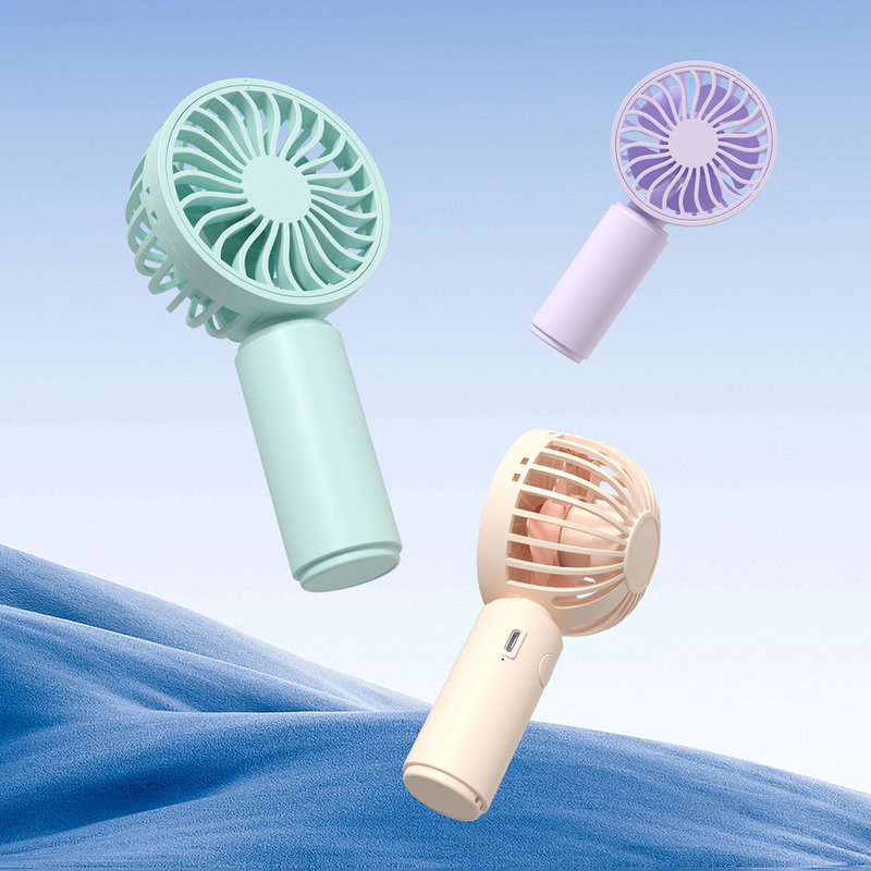 Mini ventilateur portable 300mAh Batterie 1H Autonomie Prend en charge 1.5H Chargement Type-C Interrupteur Situé à l'arrière Rose Bleu Violet