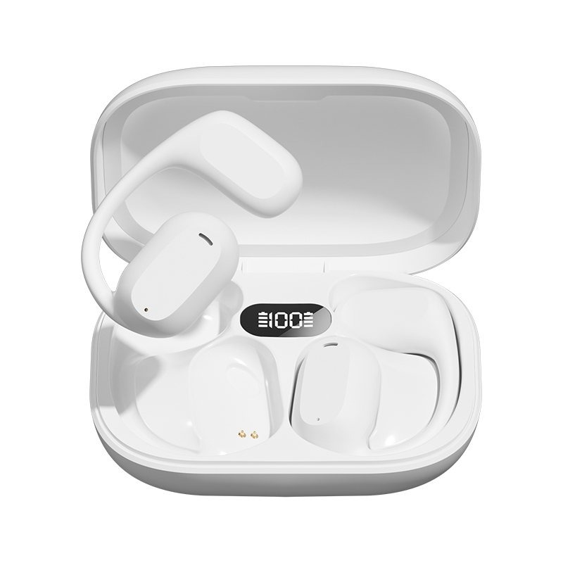 Écouteurs TWS ETEK à crochet d'oreille Bluetooth 5.3 A2DP/AVRCP/HFP 50mAh Cellule d'écouteur + Carte de protection de boîtier 300mAh