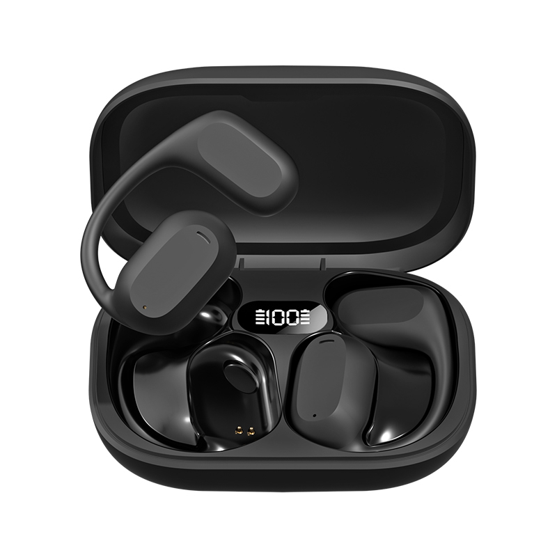 Écouteurs TWS ETEK à crochet d'oreille Bluetooth 5.3 A2DP/AVRCP/HFP 50mAh Cellule d'écouteur + Carte de protection de boîtier 300mAh
