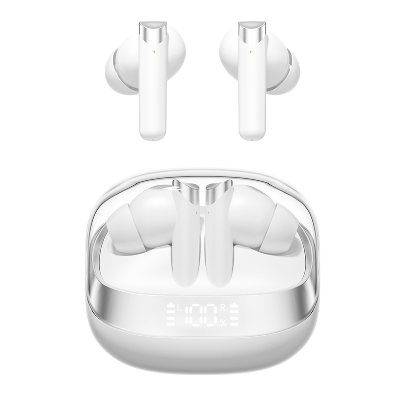 Écouteurs sans fil ETEK Bluetooth 5.4 ANC Écouteur F10 anneau de cuivre haut-parleur 300mAh Casse Noir Blanc