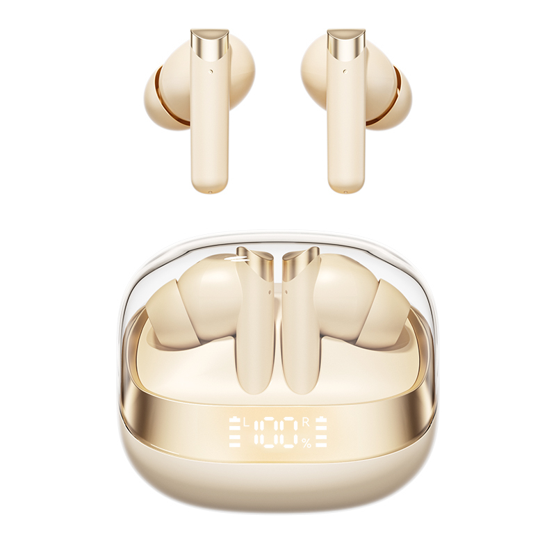 Écouteurs sans fil ETEK Bluetooth 5.4 ANC Écouteur F10 anneau de cuivre haut-parleur 300mAh Casse Noir Blanc
