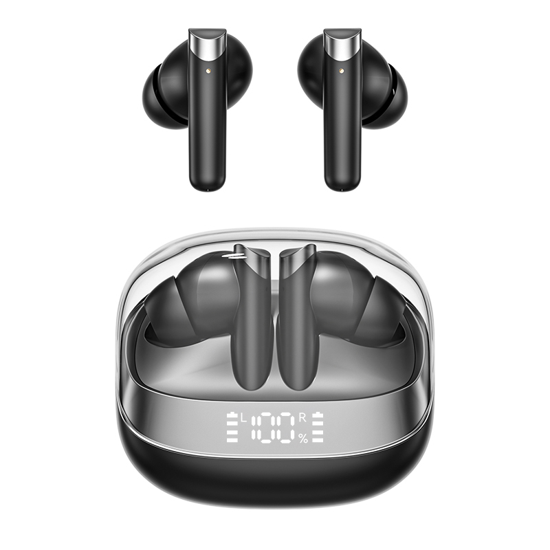 Écouteurs sans fil ETEK Bluetooth 5.4 ANC Écouteur F10 anneau de cuivre haut-parleur 300mAh Casse Noir Blanc