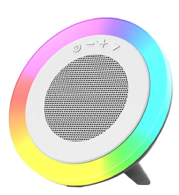 Haut-parleur Bluetooth Tri-Mode Blanc 66MM Sortie 5W Batterie 1200mAh Prend en charge la lecture USB/TF/AUX et l'éclairage RVB