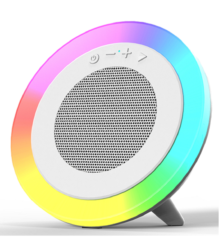 Haut-parleur Bluetooth Tri-Mode Blanc 66MM Sortie 5W Batterie 1200mAh Prend en charge la lecture USB/TF/AUX et l'éclairage RVB