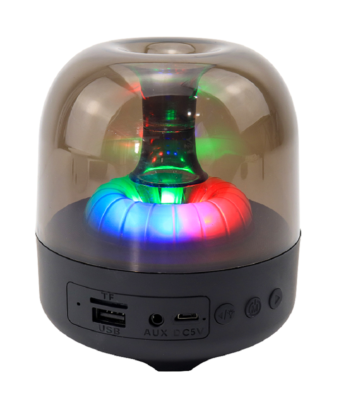 ETEK Bluetooth 5.3 haut-parleur 5W 52MM pilote 500mAh batterie ABS + PC Matériau lumière RGB AUX / TF / FM / USB lecture et appel noir