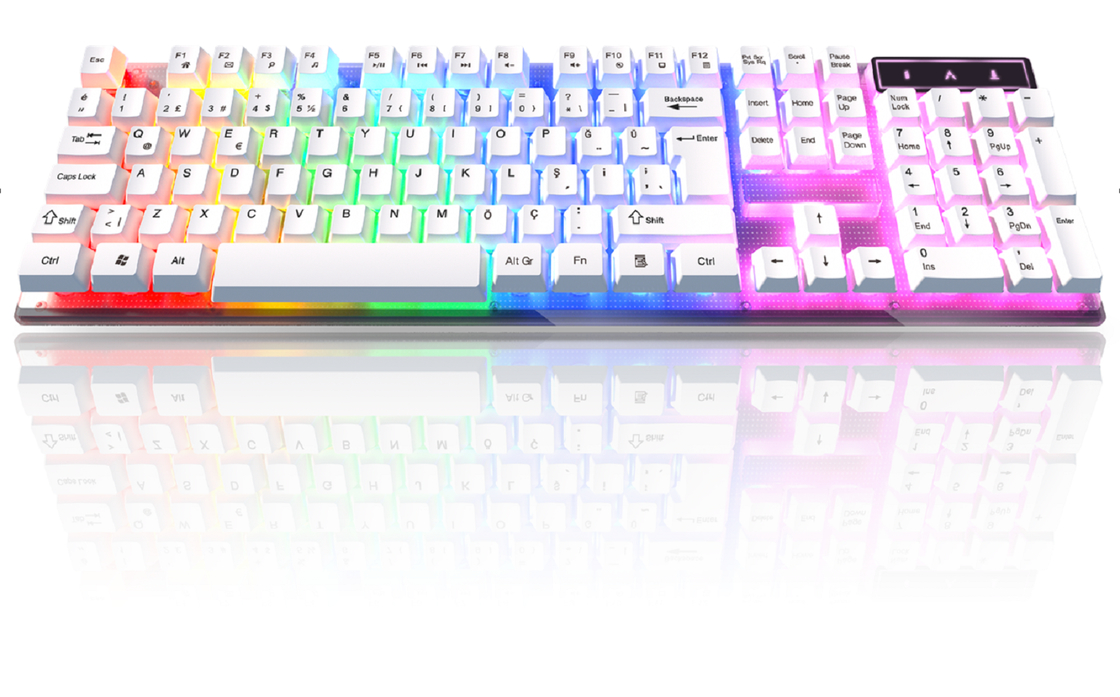 ETEK clavier de jeu à LED filaire ABS Taille du corps 435 * 130 * 30 mm à 420g Touches gravées au laser Option métallique