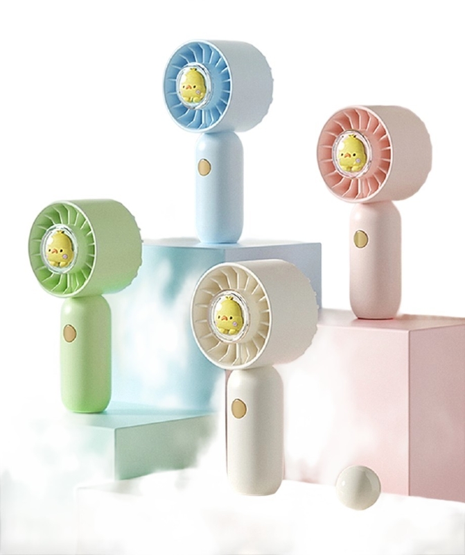 Ventilateur portable à 3 vitesses avec cordon, batterie 500mAh, chargement rapide Type-C, choisir le ventilateur en blanc / vert / bleu / rose