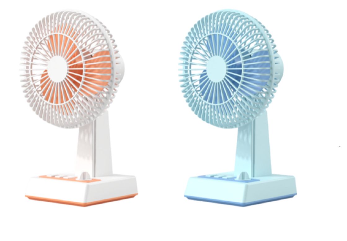 Ventilateur USB multifonction portable ETEK, double usage suspendu/bureau, 3 vitesses, matériau ABS+PP, fonctionnement sûr à basse consommation 5V/6W