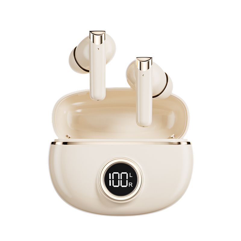 Écouteurs TWS Bluetooth 5.4 plaqués ETEK avec F10, cellule d'écouteur de 25mAh + boîtier de 230mAh (carte de protection), 2-3h de temps de conversation.