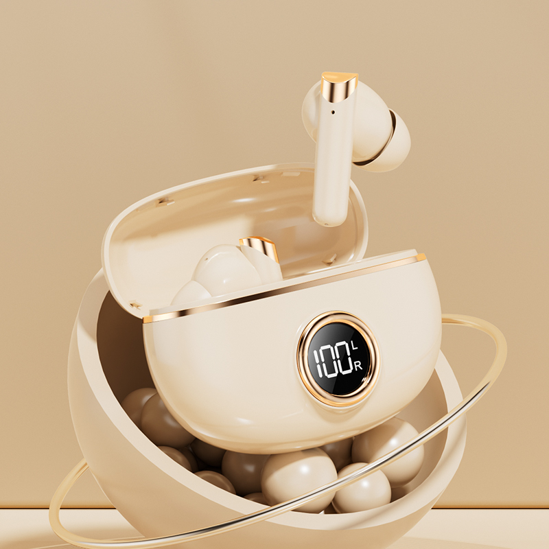 Écouteurs TWS Bluetooth 5.4 plaqués ETEK avec F10, cellule d'écouteur de 25mAh + boîtier de 230mAh (carte de protection), 2-3h de temps de conversation.