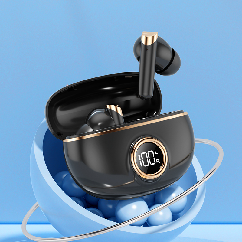 Écouteurs TWS Bluetooth 5.4 plaqués ETEK avec F10, cellule d'écouteur de 25mAh + boîtier de 230mAh (carte de protection), 2-3h de temps de conversation.