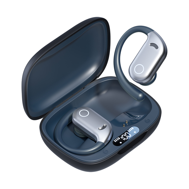 Écouteurs LED étanches ETEK, Bluetooth 5.4, cellule d'écouteur 50mAh + boîtier 300mAh (carte de protection), haut-parleur F14.2
