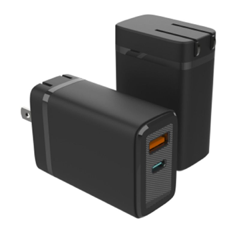 La technologie ETEK GaN permet un chargeur de téléphone rapide efficace, une allocation intelligente de l'alimentation sur deux ports 1 USB-C + 1 USB-A