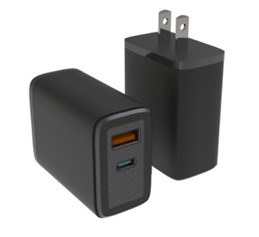 La technologie ETEK GaN permet un chargeur de téléphone rapide efficace, une allocation intelligente de l'alimentation sur deux ports 1 USB-C + 1 USB-A