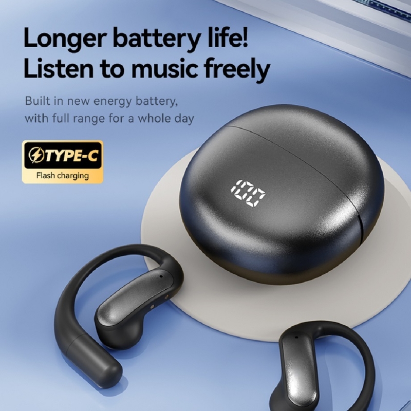 ETEK OWS ouvre des écouteurs 40mAh batterie tandis que le boîtier de charge abrite une batterie protégée de 500mAh Noir Pourpre Argent