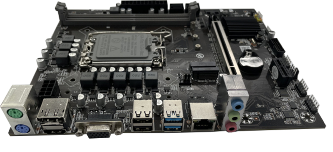 Carte mère ETEK H610 Micro-ATX pour processeurs LGA1700 DDR4 Dual-Channel Slot PCIe 4.0 x16 Sorties DP+HDMI+VGA en option