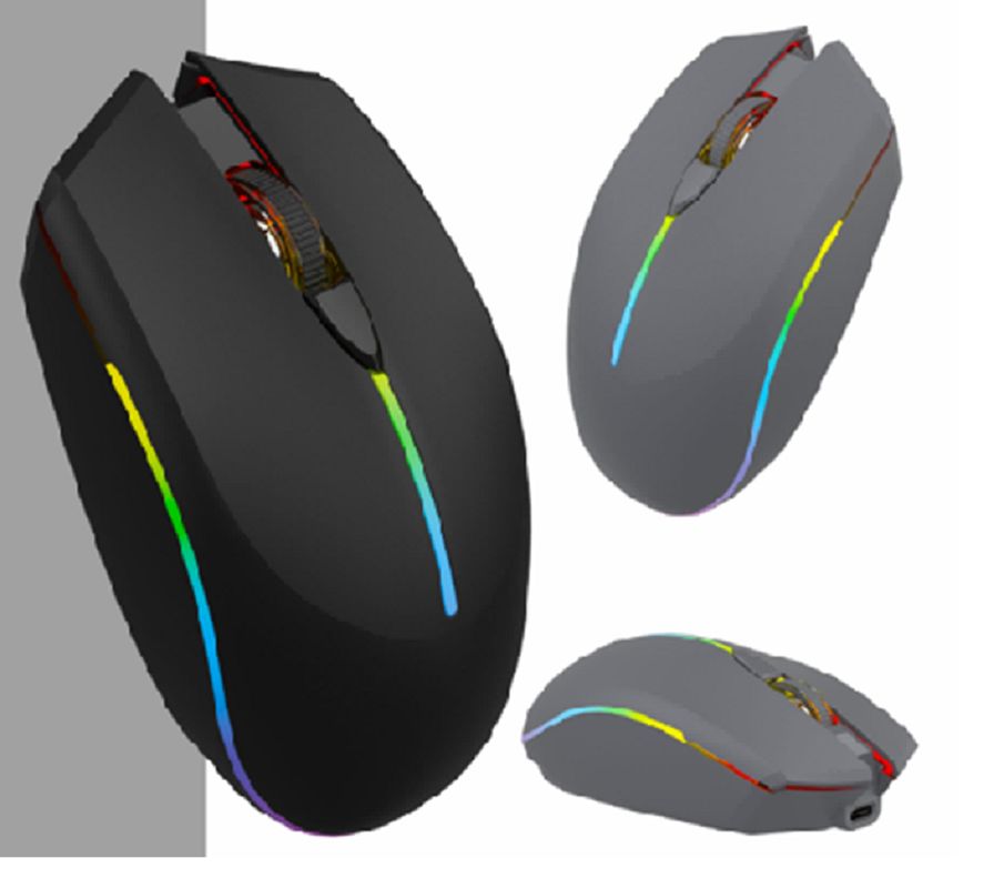 Souris à connectivité double mode 2.4G et Bluetooth Batterie rechargeable 500mAh DPI réglable 800/1200/1600