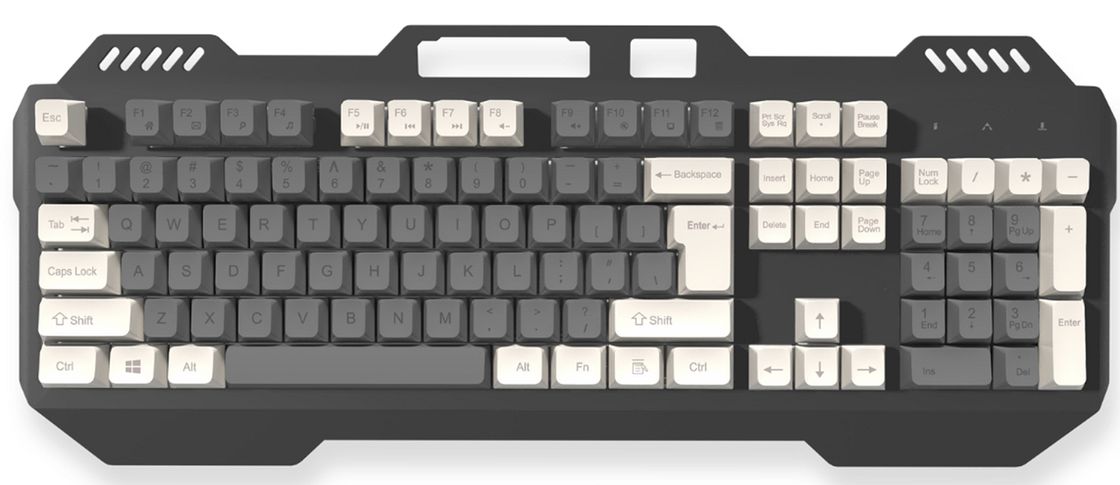 Clavier filaire  Gris fer, touches bicolores avec rétroéclairage arc-en-ciel respirant, touches ergonomiques