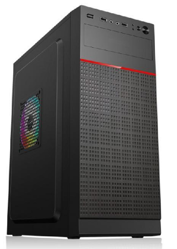 Mid-Tower ATX Computer Case with SPCC 0.35mm Construction Supports ATX Micro-ATX Mini-ATX and Features Multiple Cooling Fans